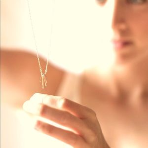 Hand Hammered Tiny Gold Fringe Pendant